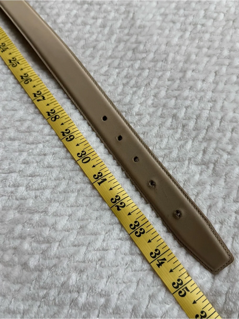 VTG 90s Salvatore Ferragamo Leather Belt S 30” Beige Gold Tone Buckle Italy